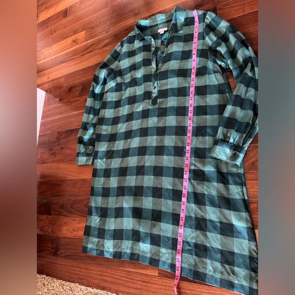 J.Jill Green Plaid ShirtDress, Size Medium Tall - Picture 8 of 15